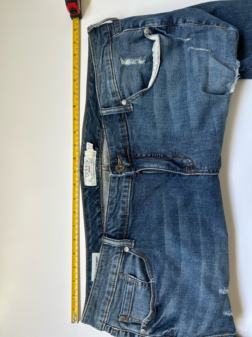 torrid Women's Medium Blue Distressed Boyfriend Jeans